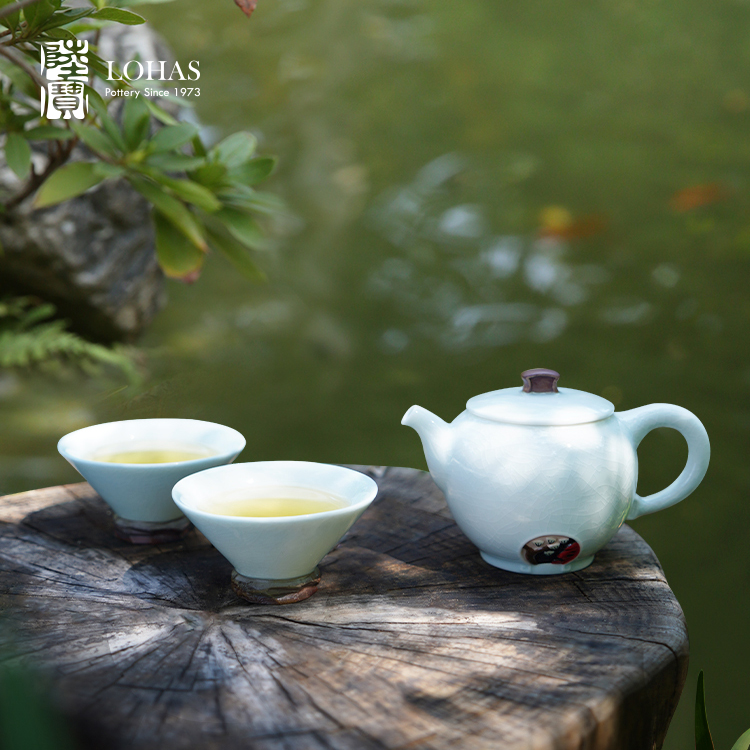 【彼达思】陆宝陶瓷茶具居山水茶组田园风高档功夫茶具套装轻奢家用泡茶壶