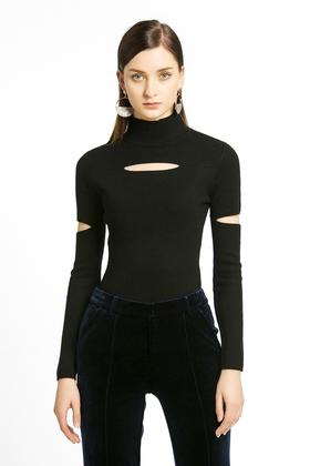 CC 黑色镂空针织衫 432