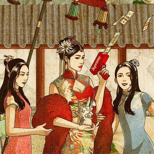 收藏系列《红楼梦-金陵十二钗》 潮流艺术版画 限量300版 52.5*72.5cm 商品图1