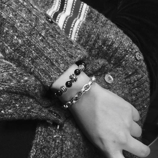 克罗心𝐂𝐡𝐫𝐨𝐦𝐞 𝐡𝐞𝐚𝐫𝐭𝐬 黑曜石手链 商品图3