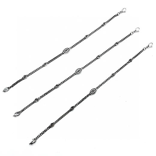 𝐆𝐮𝐜𝐜* 2.5mm双G黑珐琅logo手链 商品图1