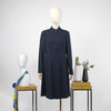 FOCALS福柯斯新款通勤立领长袖拼接中长款羊毛连衣裙F203X369BL 商品缩略图4