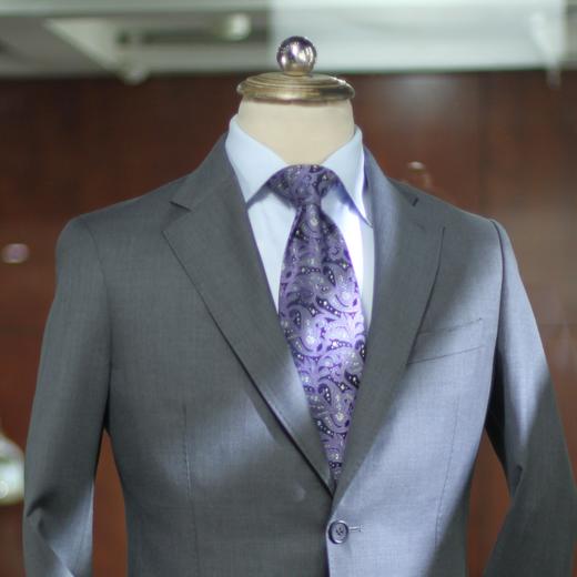 男士70%羊毛混纺平驳领单排两粒扣西服西装套装 商品图3