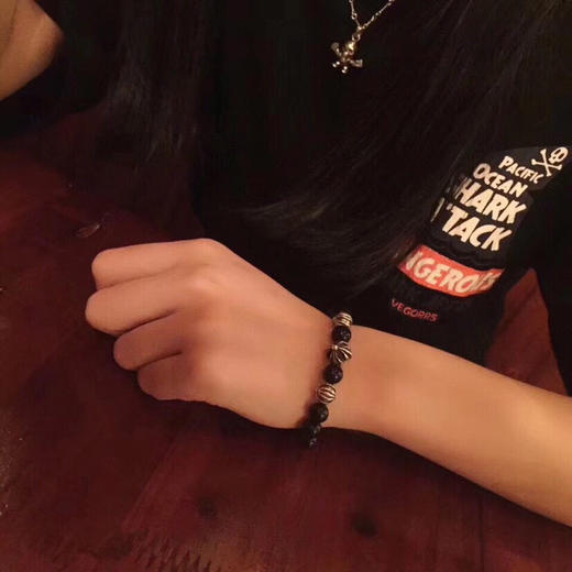 克罗心𝐂𝐡𝐫𝐨𝐦𝐞 𝐡𝐞𝐚𝐫𝐭𝐬 黑曜石手链 商品图5