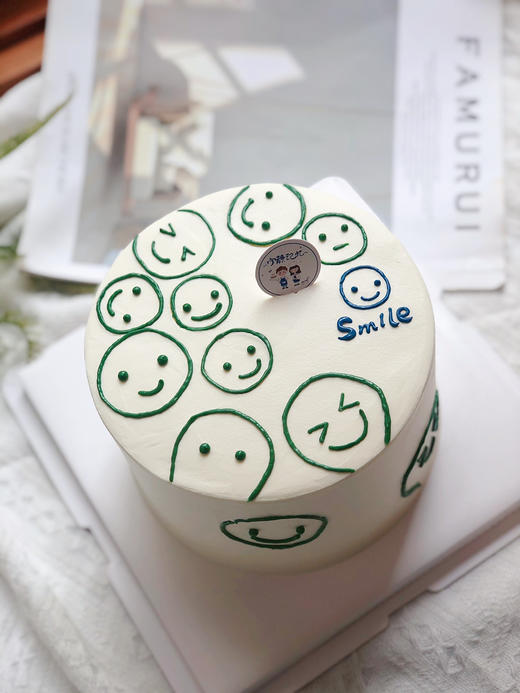 简洁笑脸奶油蛋糕 下单前请仔细阅读商品详情 商品图0