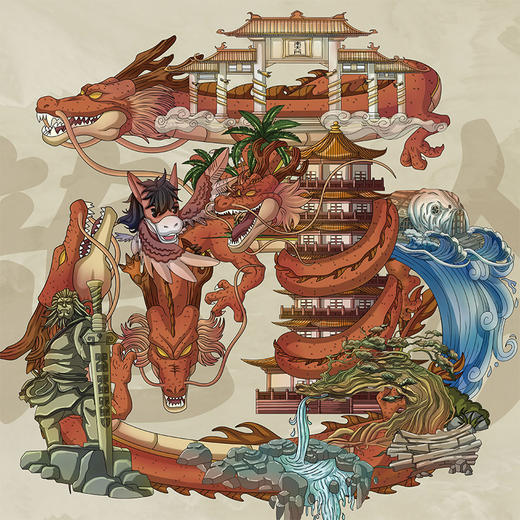 收藏系列《龙吟东方》 潮流艺术版画 限量999版 52.5*72.5cm 商品图1