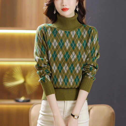 菱形格纹针织衫上衣内搭冬季打底衫CC-BBT-89782 商品图4