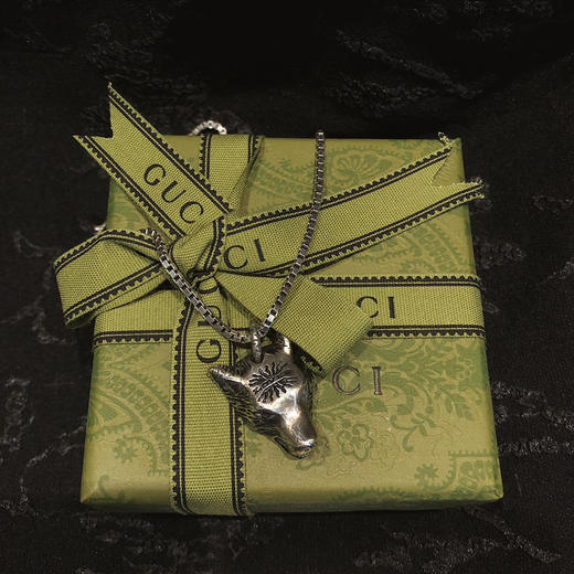 𝐆𝐮𝐜𝐜*Anger Forest系列狼头银项链 商品图5