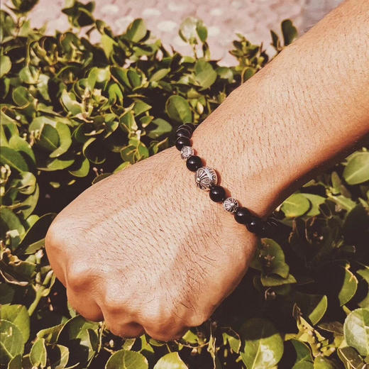 𝐂𝐡𝐫𝐨𝐦𝐞 𝐡𝐞𝐚𝐫𝐭𝐬 克罗心 黑曜石银珠手链 商品图6