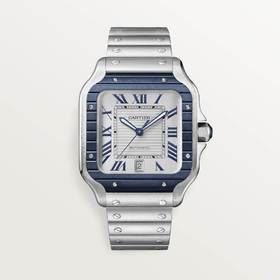 卡地亚 Cartier Santos de Cartier腕表 大号 精钢 自动上链 WSSA0047