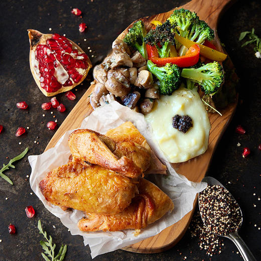 香料烤鸡季节时蔬碗 Roast Chicken with Mashed Potato & Veggie 商品图0