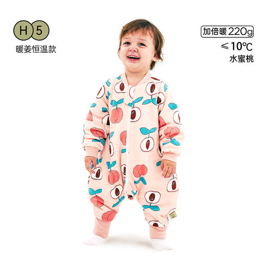 威尔贝鲁婴儿睡袋可脱半袖恒温秋冬款宝宝分腿儿童大童厚防踢被子 商品图13