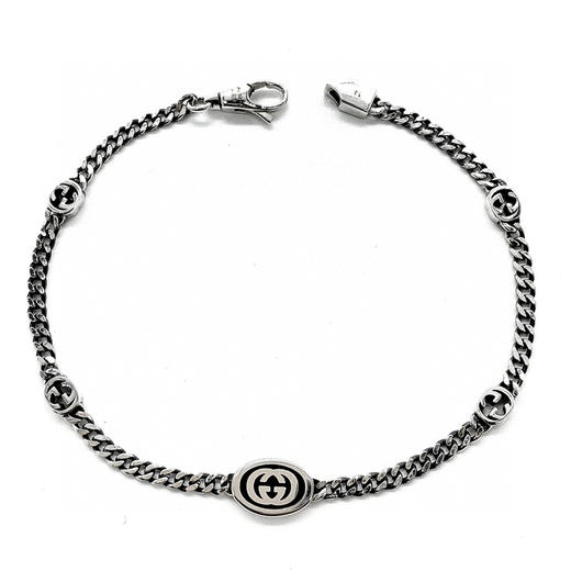 𝐆𝐮𝐜𝐜* 2.5mm双G黑珐琅logo手链 商品图0