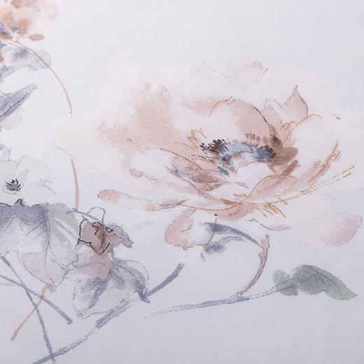 多喜爱 100S兰精天丝空调被 花朝如约水洗纯蚕丝夏薄被（粉/蓝）（单件不含枕袋）cs 商品图1