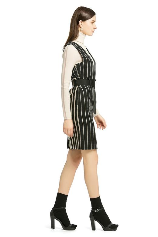 LILY 竖条纹V领连衣裙 424 商品图3