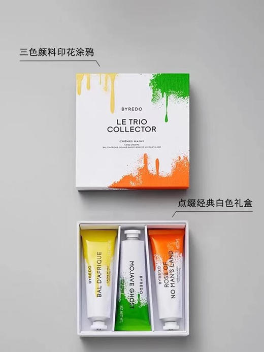 再来爆款BYD 22年收藏家限定护手霜礼盒30ml*3 颜料印花涂鸦三重波普色彩男女同款护手霜 无人之境 莫哈维之影 热带爵士 波点同系列 价值1200 商品图2
