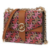 MICHAEL KORS 迈克.科尔斯MK 女士Greenwich系列小号老花斜挎包 深棕/牛皮棕/玫红 32H1GGRC1I 商品缩略图1