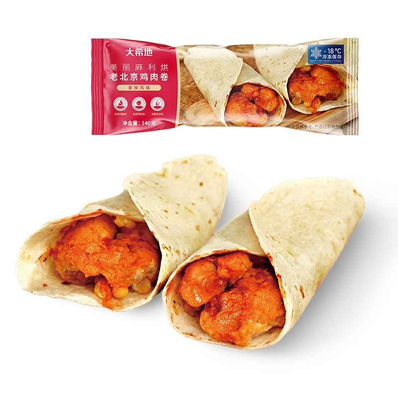 美丽麻利烘 老北京鸡肉卷香辣风味140g（袋装）*6