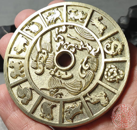 古法文创铸币  张天师生肖花钱 文房铜镇 HYJ35 商品图7