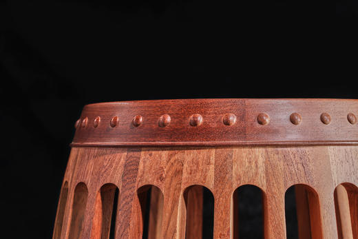 红桥红  家具严选  缅甸花梨（大果紫檀）【48 石面 直棂式鼓凳】 商品图2