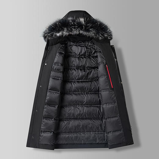 30W2122【白鸭绒+狐狸毛领】罗蒙男士秋冬保暖羽绒服中长款连帽休闲羽绒服外套 商品图2