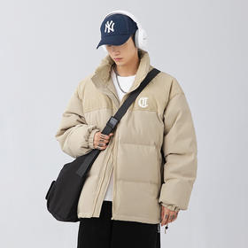 「三款配色！灯芯绒拼接棉服」韩路日系男装 男刺绣加厚面包服潮牌立领棉衣外套上衣