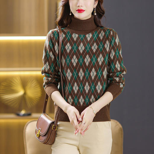 菱形格纹针织衫上衣内搭冬季打底衫CC-BBT-89782 商品图6