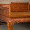 二十世纪 黄花梨浮雕螭龙灵芝三弯腿三围屏罗汉床 商品缩略图4