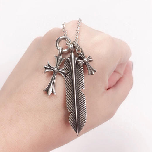Chrome hearts 十字架羽毛套链 商品图8