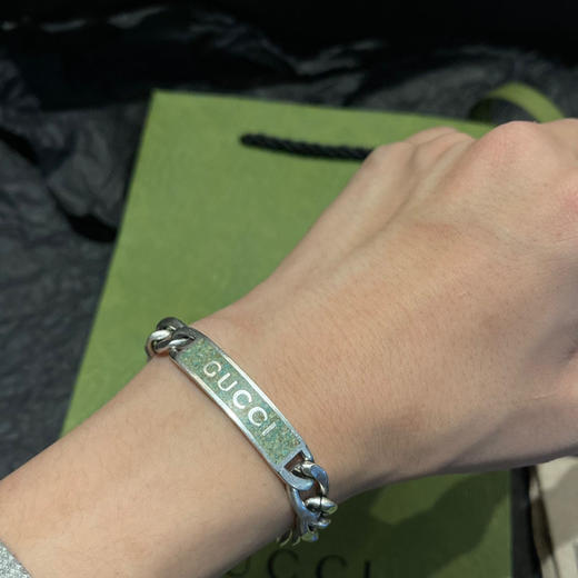 Gucci 古驰 标识珐琅绿手链 商品图0