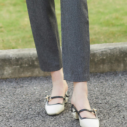 欧芮儿2020春装新款英伦裤子深灰西装裤修身九分裤哈伦裤休闲裤女 商品图2