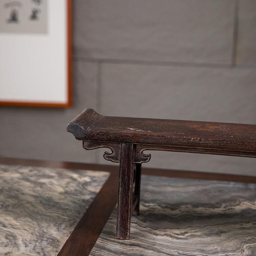 清早期 黄花梨夹头榫云纹翘头案中案摆件 商品图1