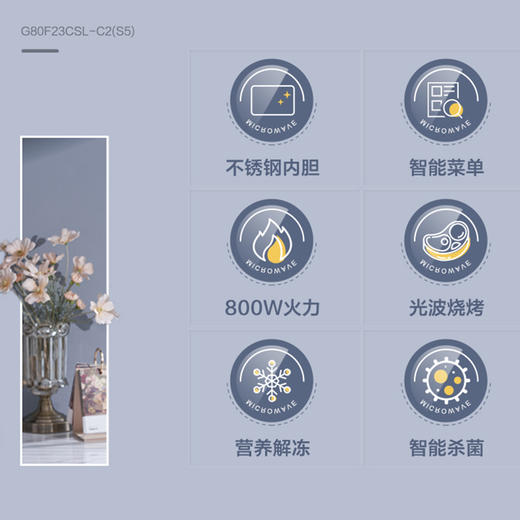 Galanz/格兰仕 微波炉微蒸烤箱一体机家用光波炉23升不锈钢内胆G80F23CSL-C2(S5) 商品图5