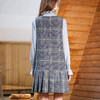 欧芮儿 2019春装新款女装预售 无袖背带格子荷叶边连衣裙女中长款 商品缩略图1