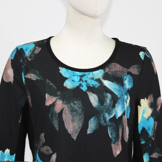 FOCALS福柯斯新款圆领套头长袖针织印花T恤上衣打底衫FYLCH600BV 商品图3