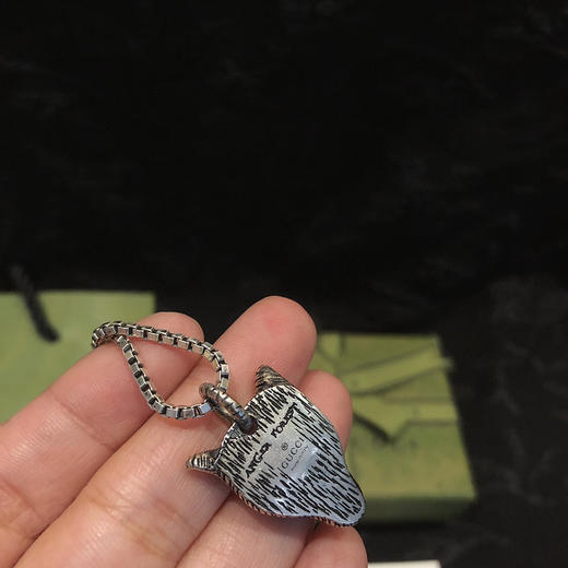 𝐆𝐮𝐜𝐜*Anger Forest系列狼头银项链 商品图3