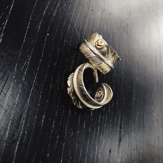 高桥Goro’s 点鹰羽毛开口戒指 商品图0