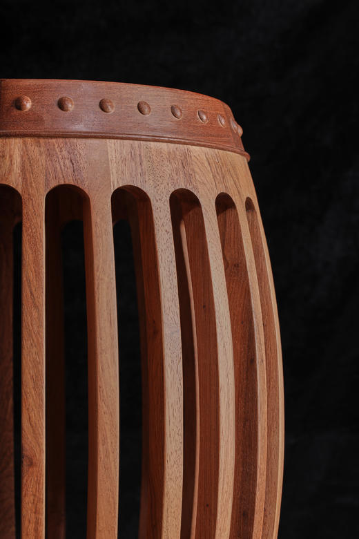 红桥红  家具严选  缅甸花梨（大果紫檀）【48 石面 直棂式鼓凳】 商品图4