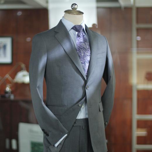 男士70%羊毛混纺平驳领单排两粒扣西服西装套装 商品图7