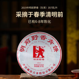 澜沧古茶2019年明前野香大饼普洱生茶七子茶饼357g