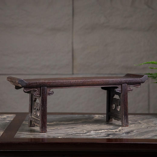 清早期 黄花梨夹头榫云纹翘头案中案摆件 商品图4