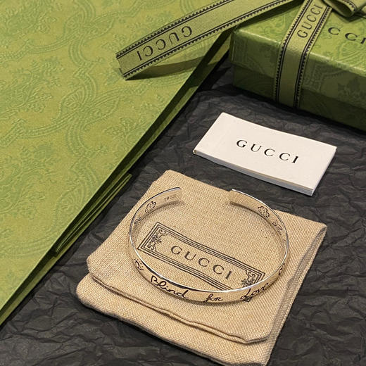 Gucci 古驰 宽版花鸟手镯 商品图1