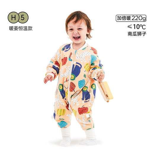 威尔贝鲁婴儿睡袋可脱半袖恒温秋冬款宝宝分腿儿童大童厚防踢被子 商品图7