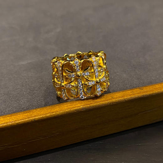 22k镀金镶石墓葬戒 商品图0