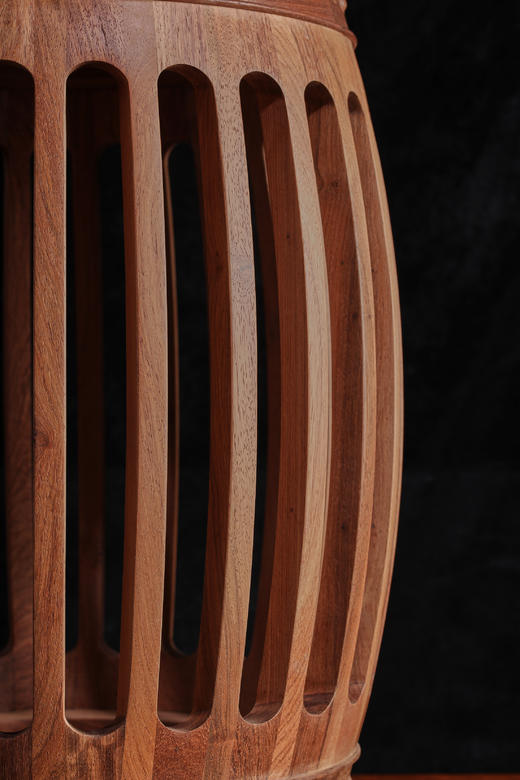 红桥红  家具严选  缅甸花梨（大果紫檀）【48 石面 直棂式鼓凳】 商品图5