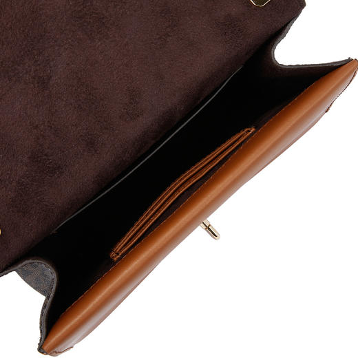 MICHAEL KORS 迈克.科尔斯MK 女士Greenwich系列小号老花斜挎包 深棕/牛皮棕/玫红 32H1GGRC1I 商品图3