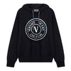 VERSACE JEANS COUTURE 范思哲 男士V EMBLEM系列徽标印花连帽卫衣 黑色73GAIG07 商品缩略图0