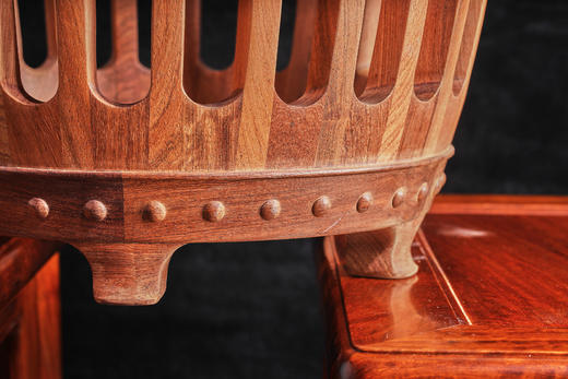 红桥红  家具严选  缅甸花梨（大果紫檀）【48 石面 直棂式鼓凳】 商品图6