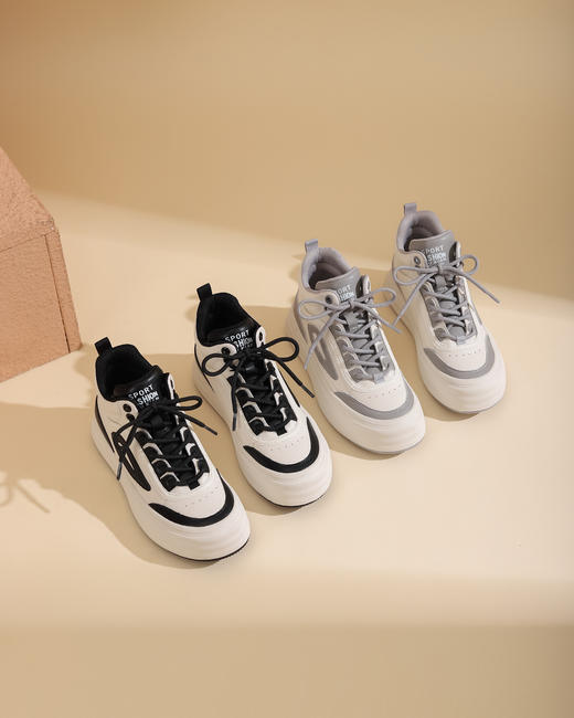 西村名物22年新款潮流复古板鞋厚底运动女休闲鞋44941 商品图2