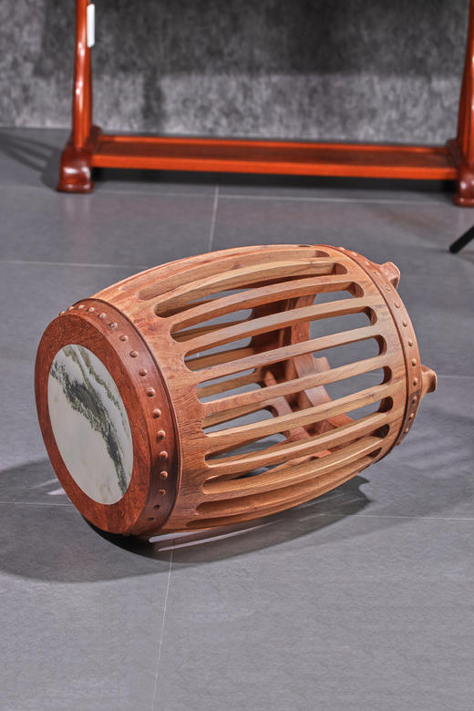 红桥红  家具严选  缅甸花梨（大果紫檀）【48 石面 直棂式鼓凳】 商品图7